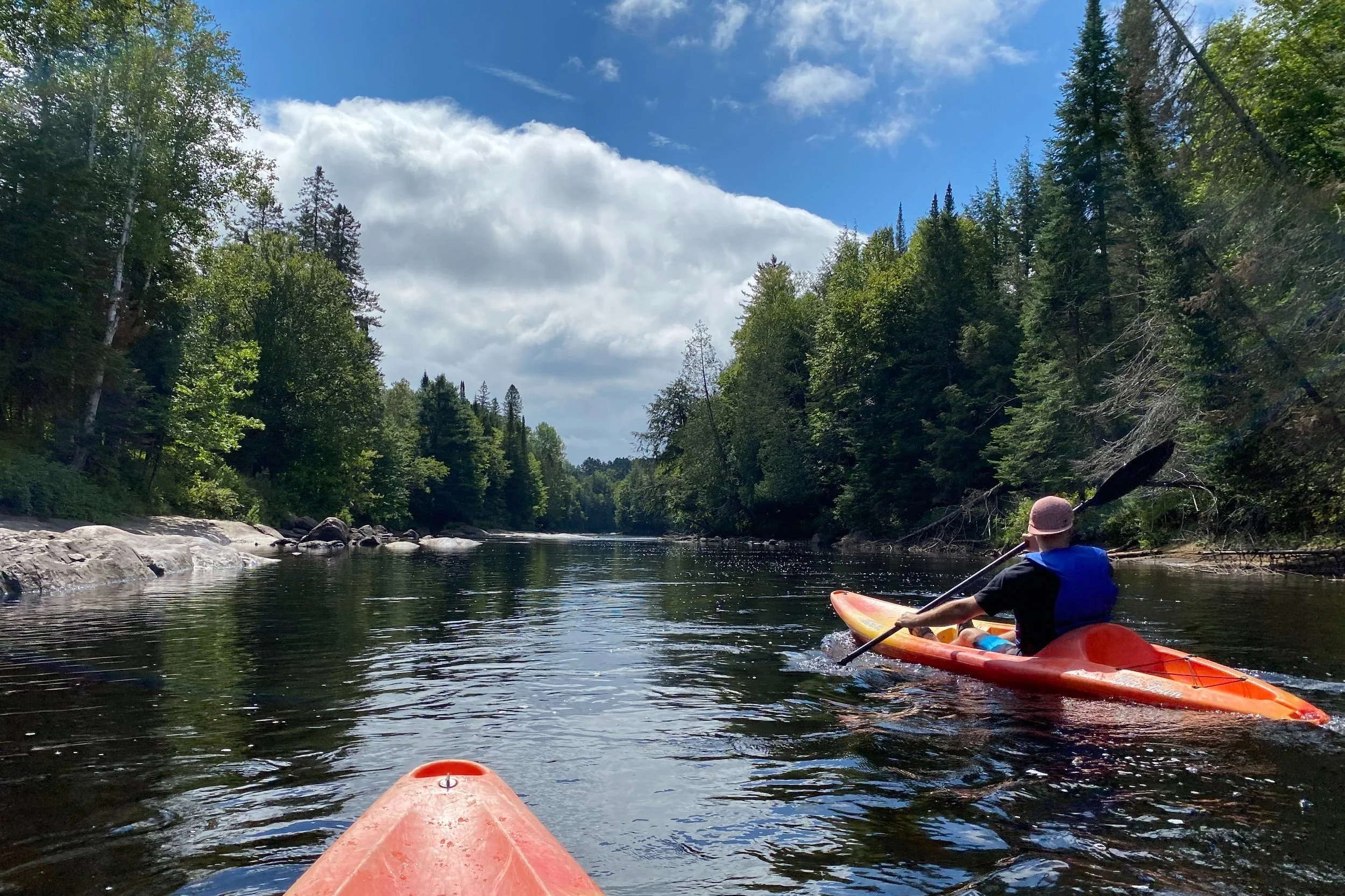 Kayaking on a Tremblant-area lake